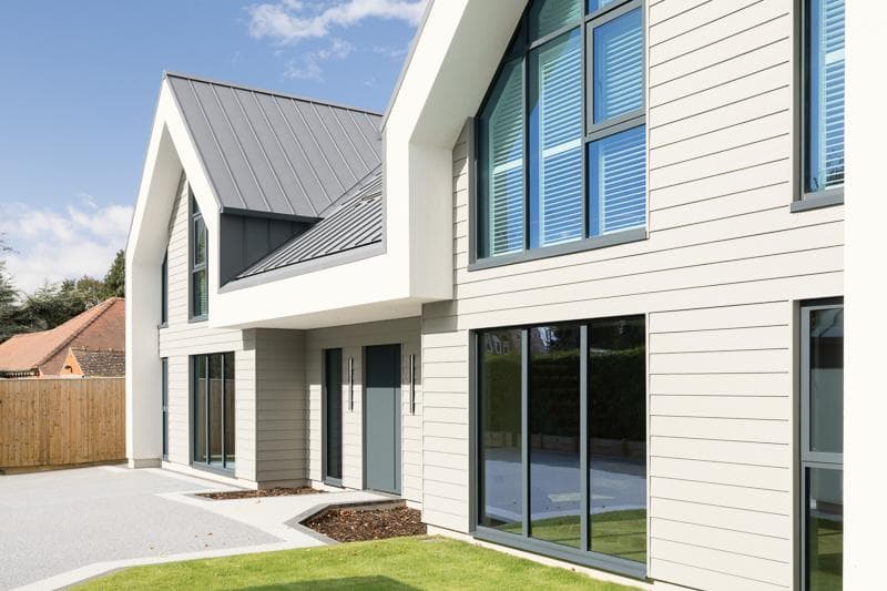 Close-up detail of GreenCoat PLX standing seam panels